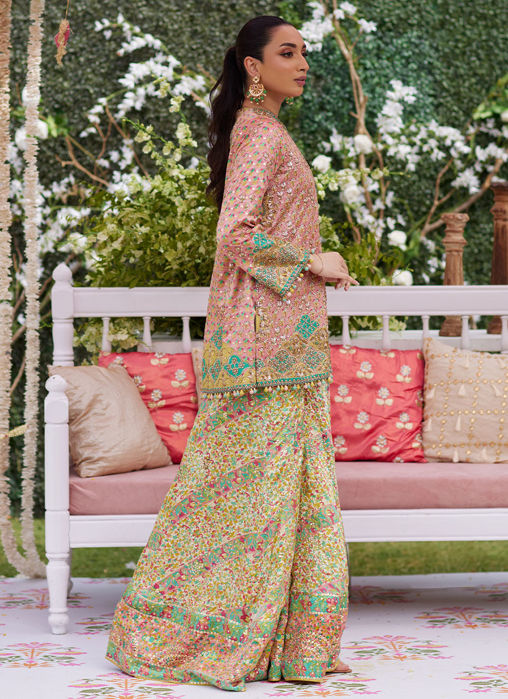 Shae Blockprinted Dhaka And Short Jacket