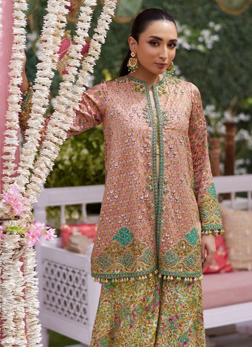 Shae Blockprinted Dhaka And Short Jacket