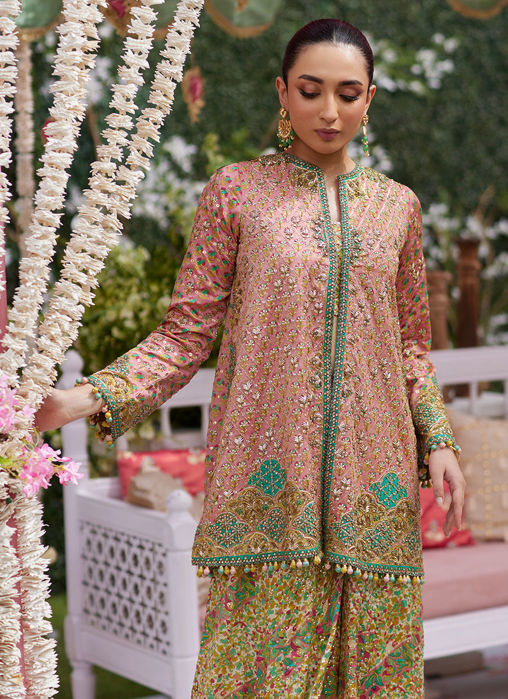 Shae Blockprinted Dhaka And Short Jacket
