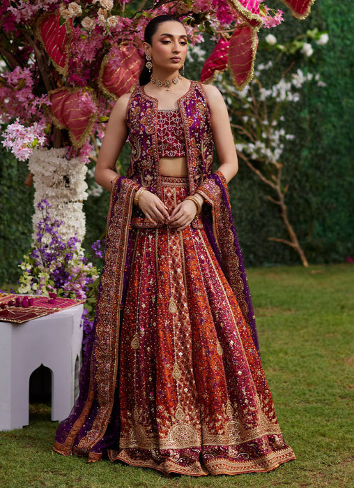 Leena Block Printed Lehnga And Jacket