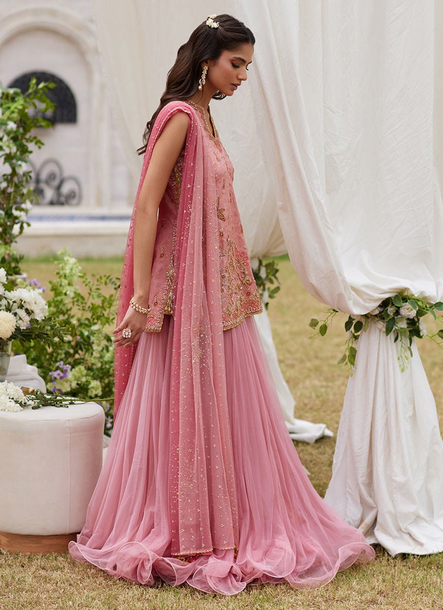 Roselin Pink Short Shirt And Dhaka