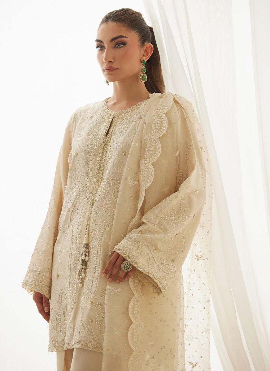 Mavi Ivory Shirt And Dupatta
