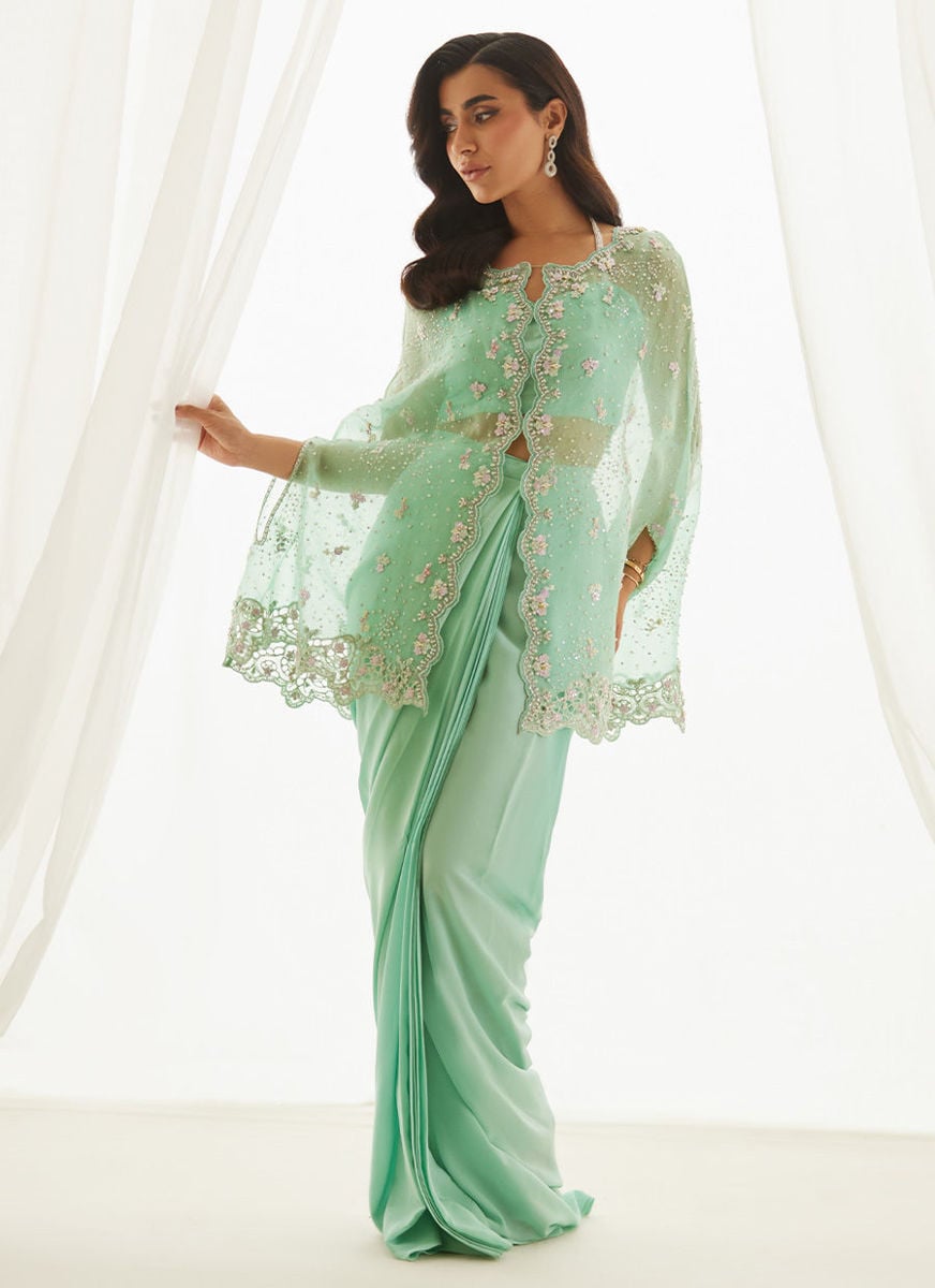 Calaya Aqua Cape, Bustier And Skirt