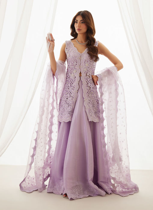 Lumi Lavender Shirt, Lehenga And Dupatta