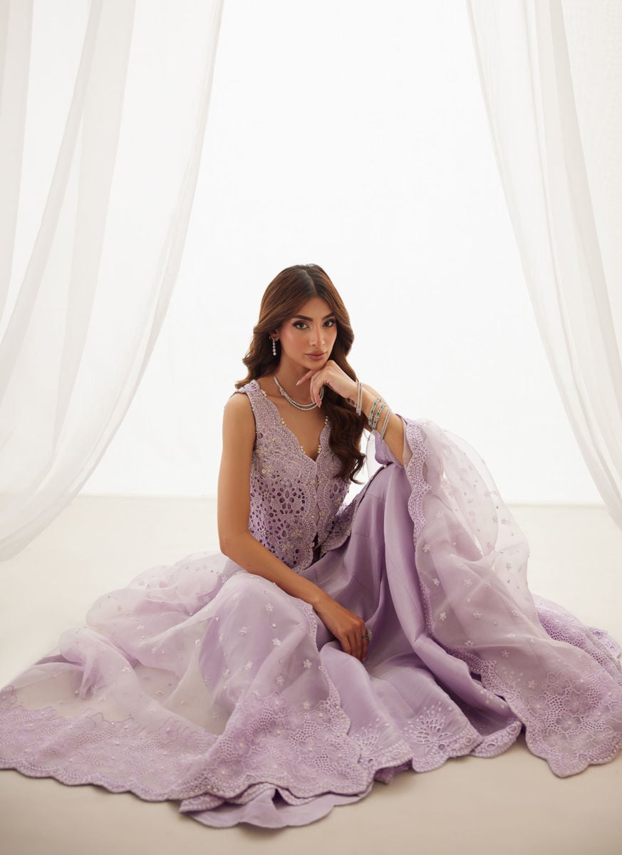 Lumi Lavender Shirt, Lehenga And Dupatta