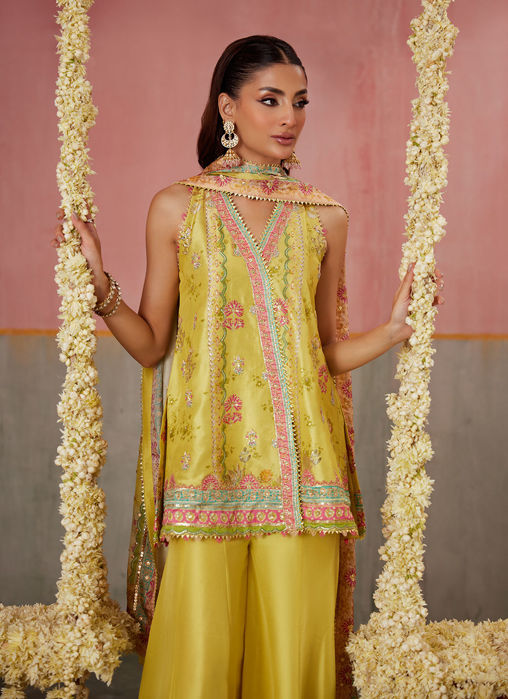 Zaria Kiwi Shirt And Dupatta