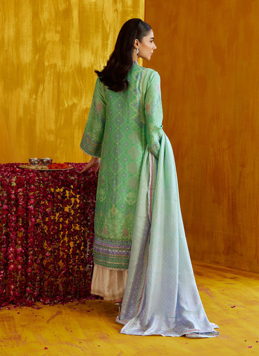 Arina Aqua Shirt And Dupatta