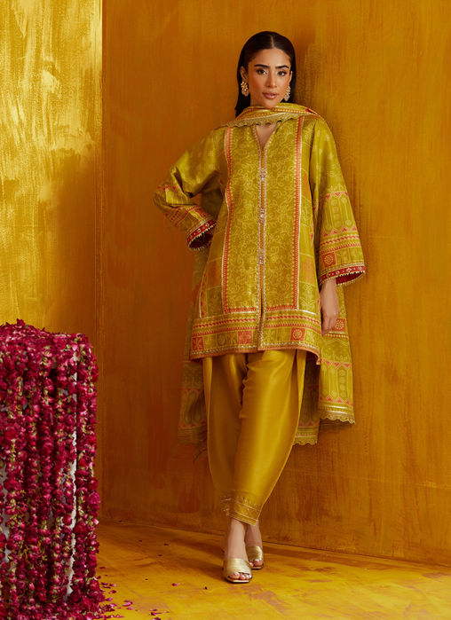 Nevada Kiwi Shirt And Dupatta