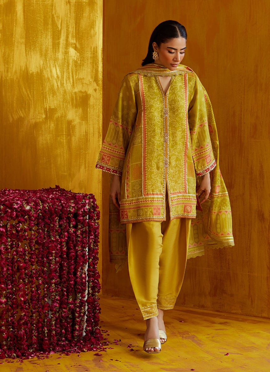 Nevada Kiwi Shirt And Dupatta
