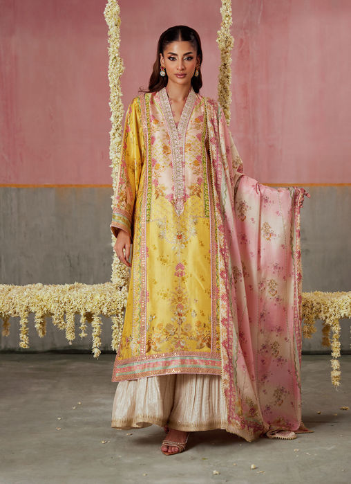 Mogra Buttercup Shirt And Dupatta