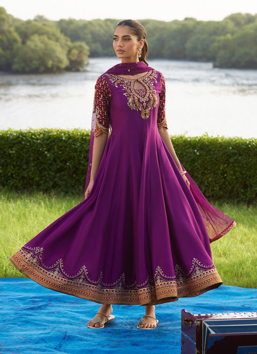 Pehil Purple And Dupatta Kalidaar