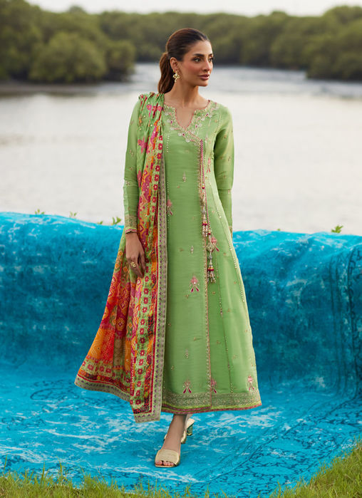 Elysian Sage Shirt And Dupatta