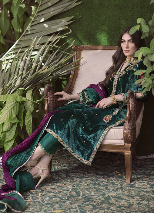 (Ivy Emerald Velvet) Silk Shalwar only