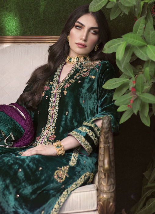 (Ivy Emerald Velvet) Silk Shalwar only