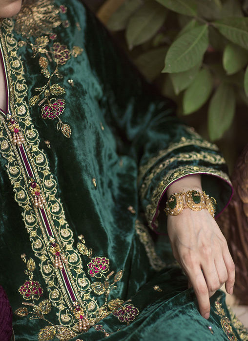 (Ivy Emerald Velvet) Silk Shalwar only