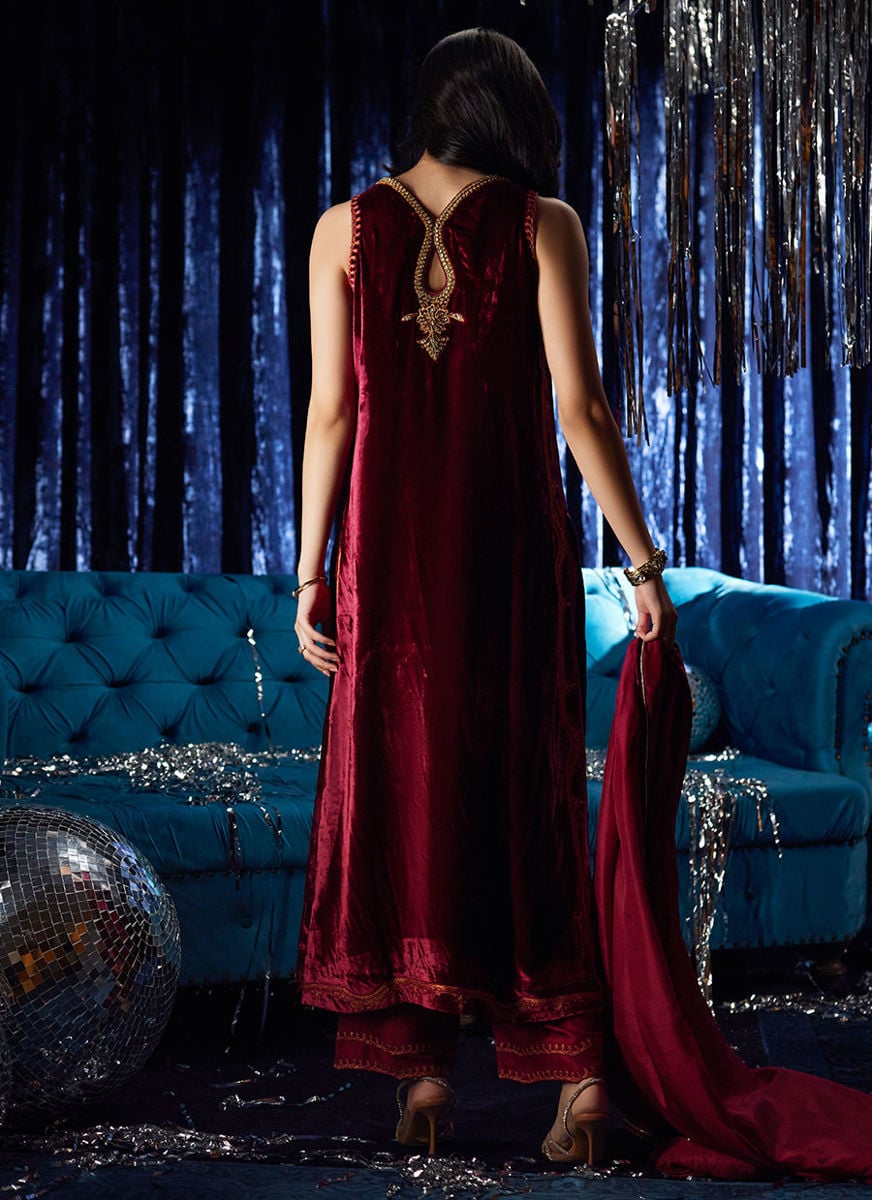 Arden Garnet Shirt And Dupatta