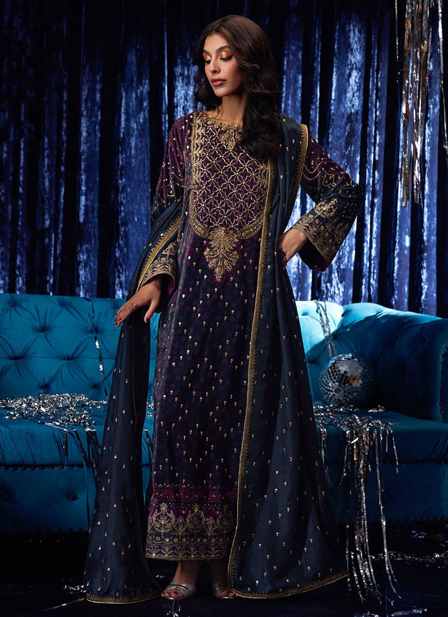 Reeya Velvet Shirt And Dupatta