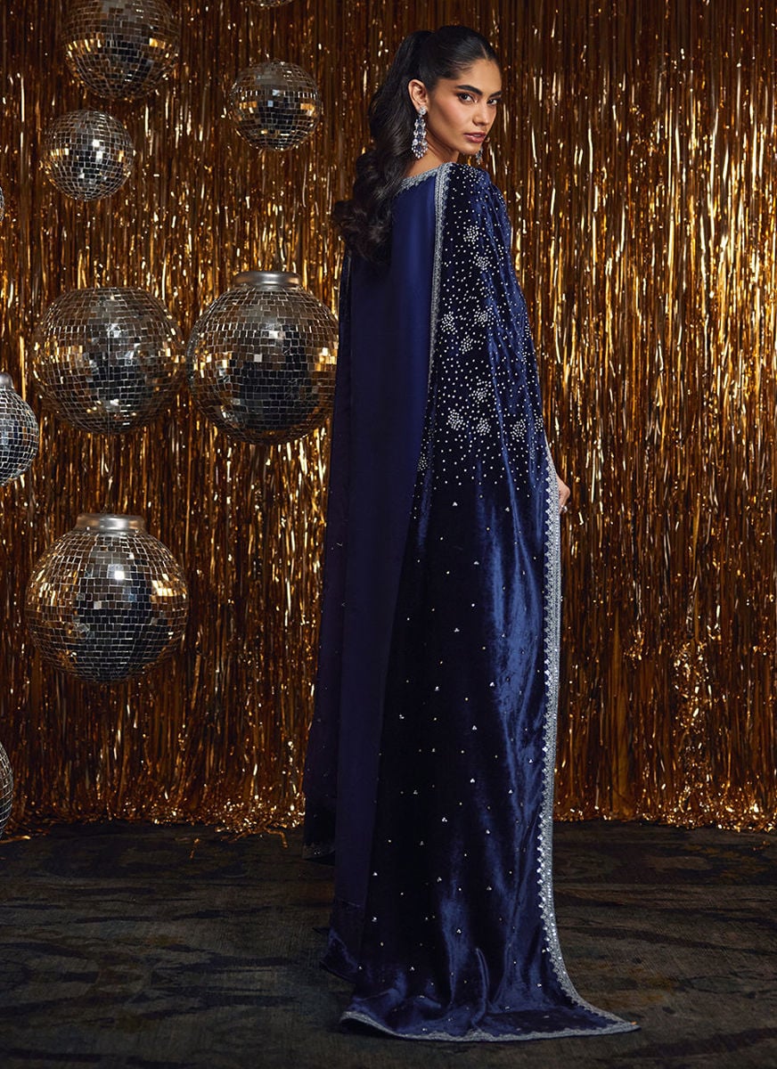 Elyra Silk Shirt And Pre-Draped Dupatta