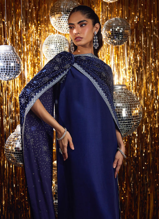 Elyra Velvet Shirt And Pre-Draped dupatta
