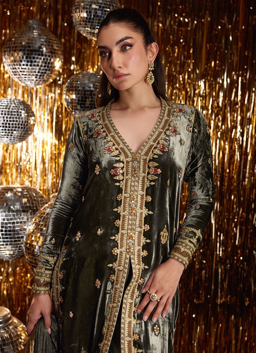 Sarina Slate Shirt And Dupatta