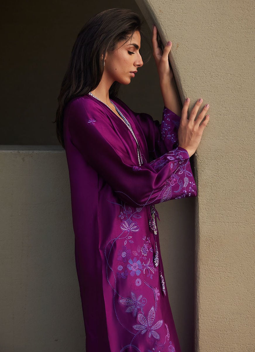 Gilly Grape Silk Kaftan