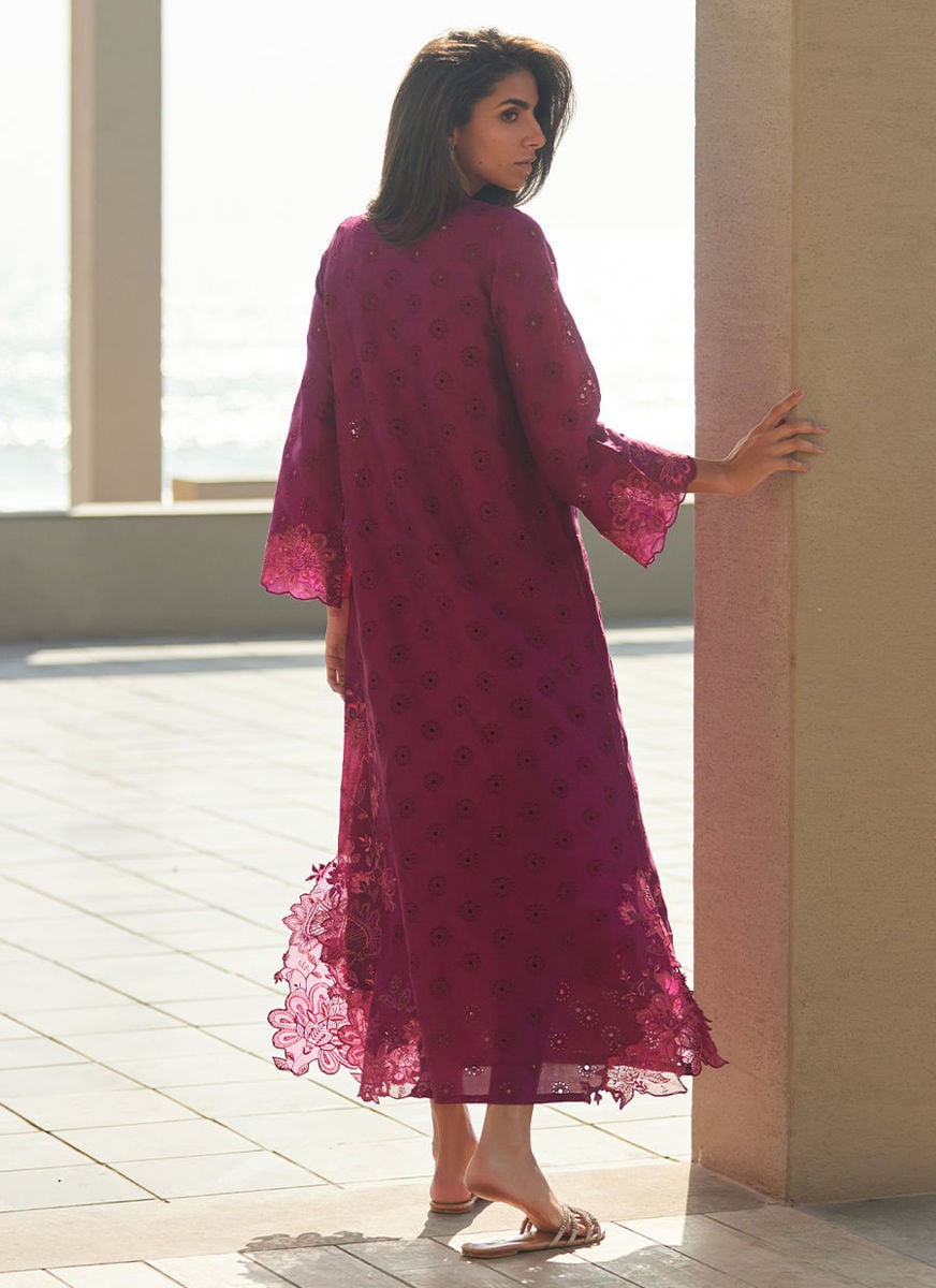 Marbella Magenta Silk Kaftan