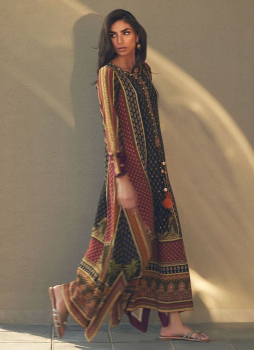 Ophelia Onyx Crepe Kaftan