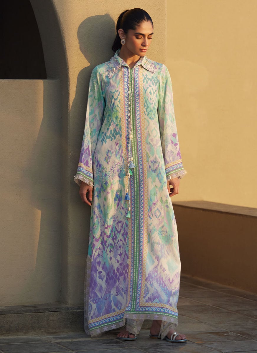 Marisol Ikkat Crepe Kaftan