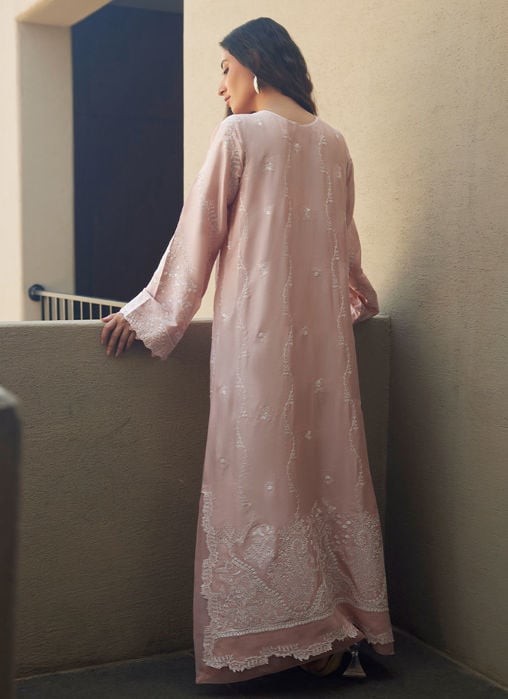 Nami Pale Pink Silk Kaftan