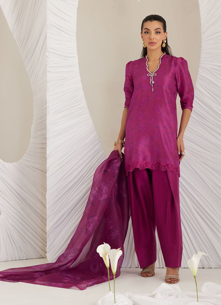 Sev Magenta (Shirt, Pants and Dupatta)