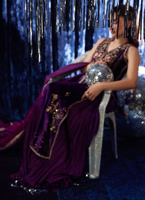 Amima Aubergine Shirt And Dupatta