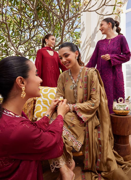 Sina Plum Shirt And Dupatta