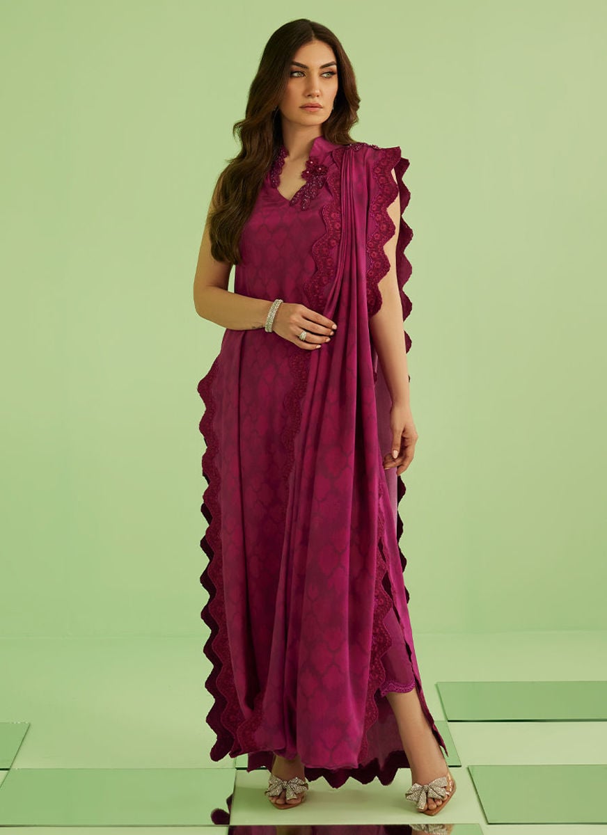 Lilia Long Shirt With Drape Dupatta