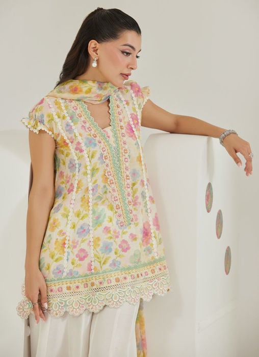 Runa Short Shirt And Dupatta