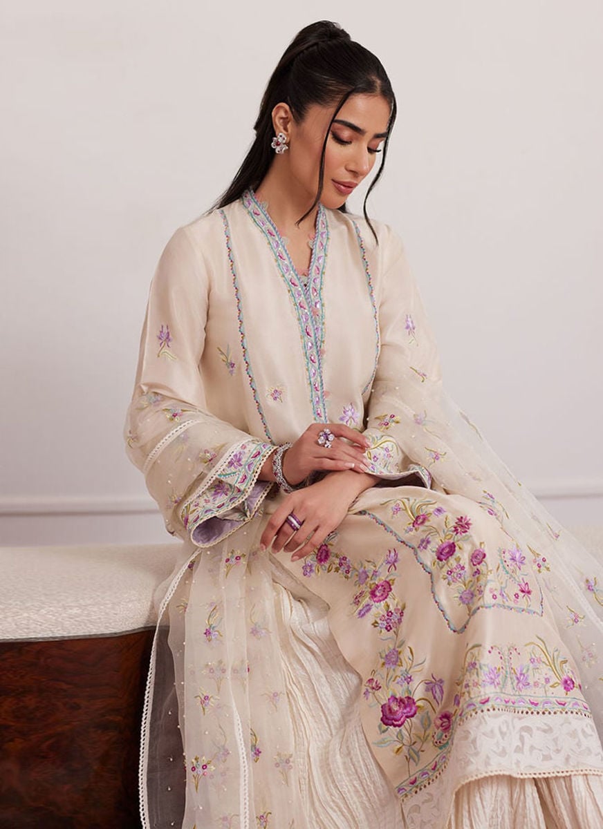 Lexie Ivory Shirt And Dupatta