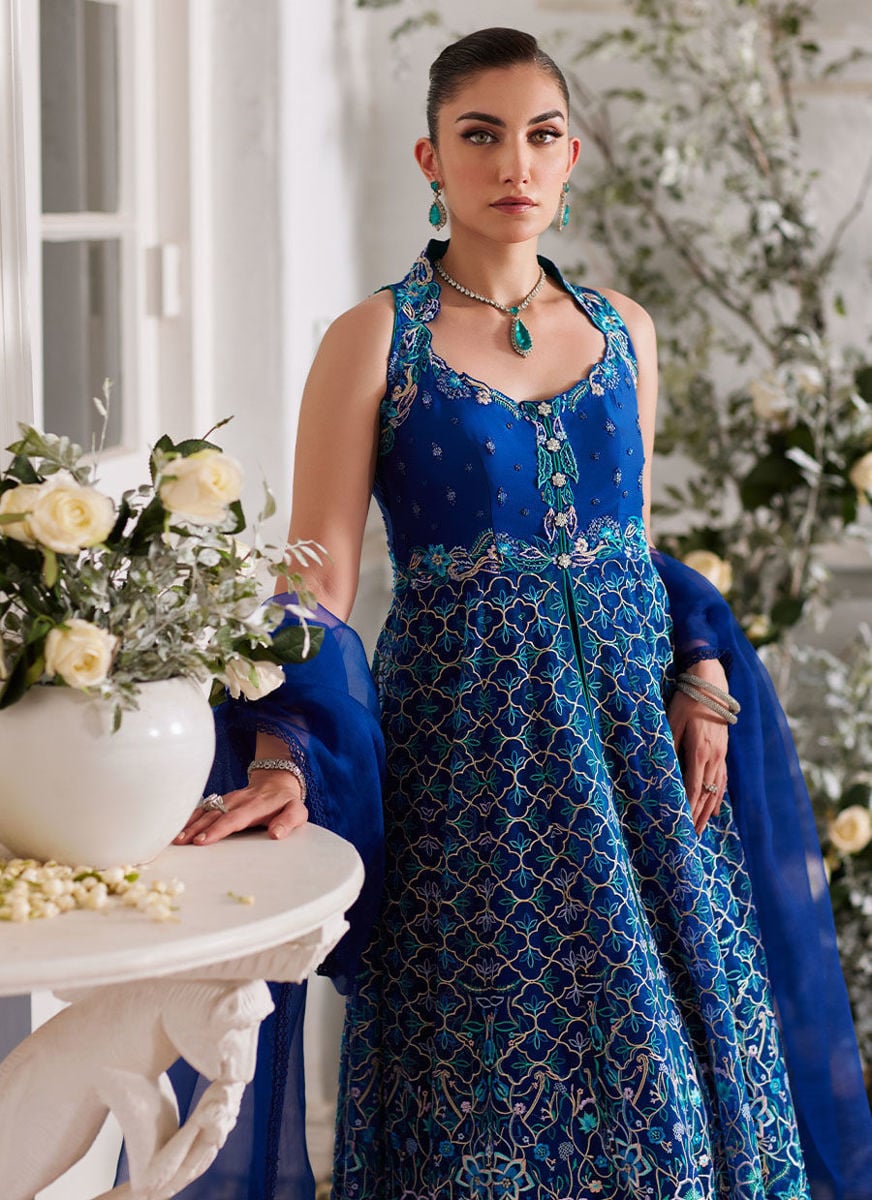 Nuwara Ink Blue - Lehenga only