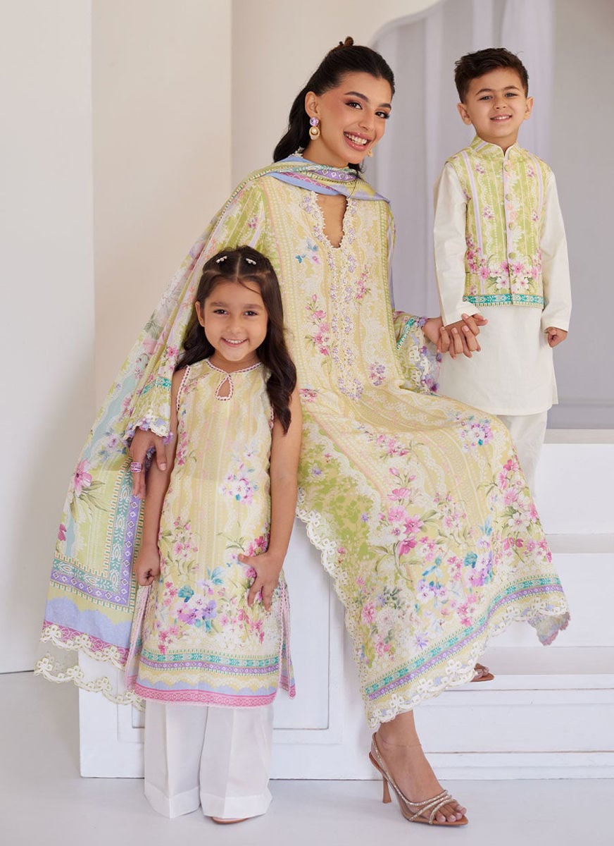 Elowyn Kiwi Shirt And Dupatta