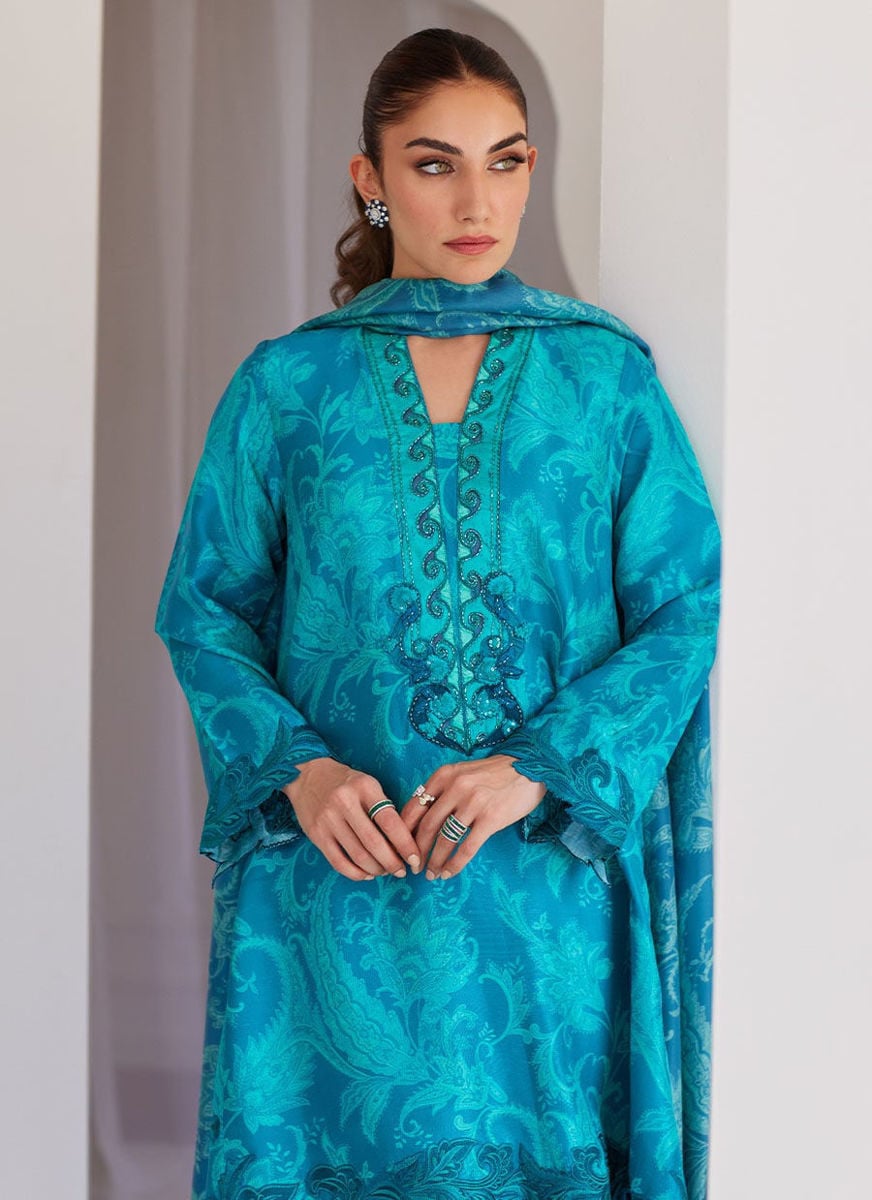 Luna Green Shirt And Dupatta Pants