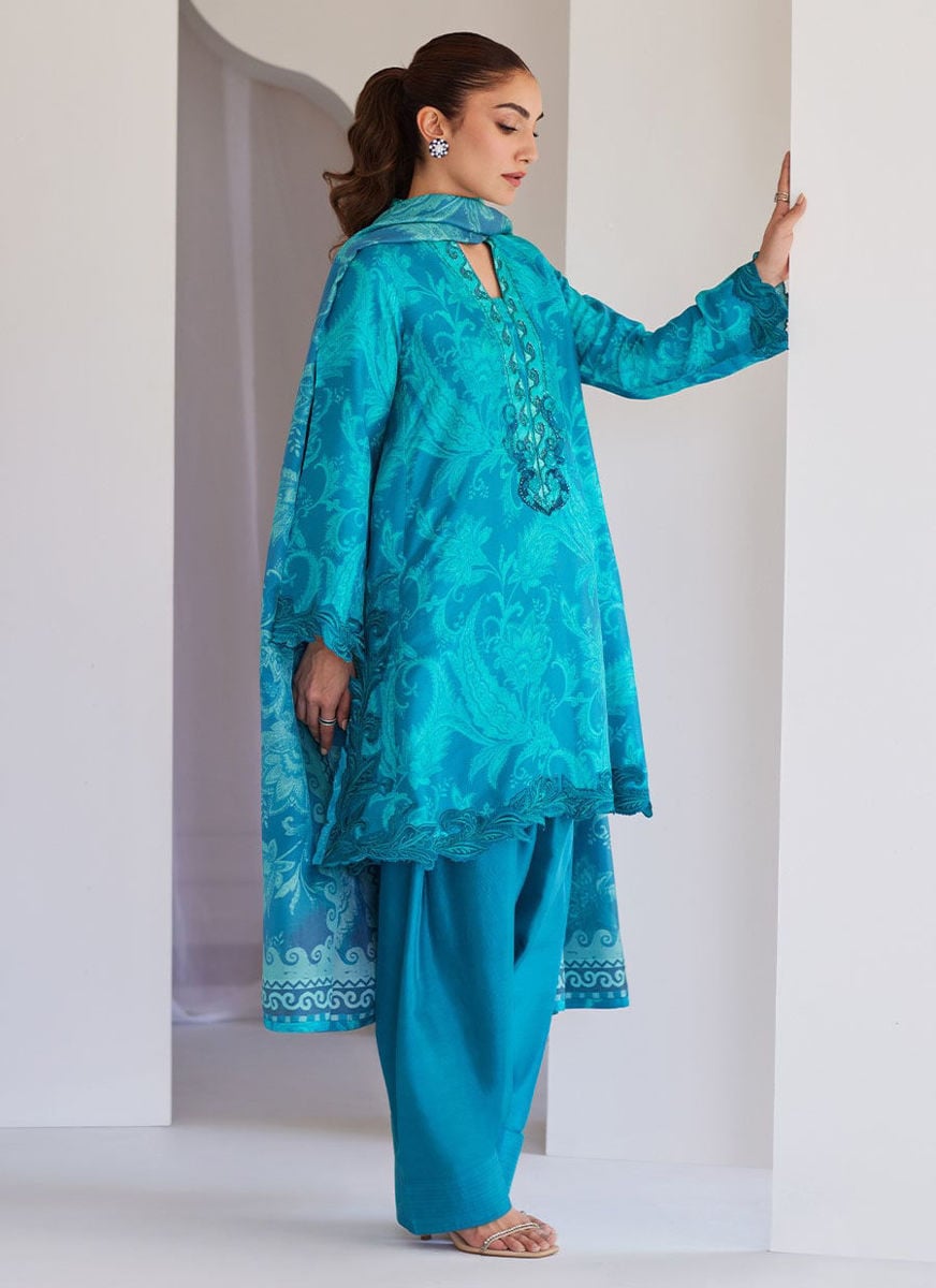 Luna Green Shirt And Dupatta Pants