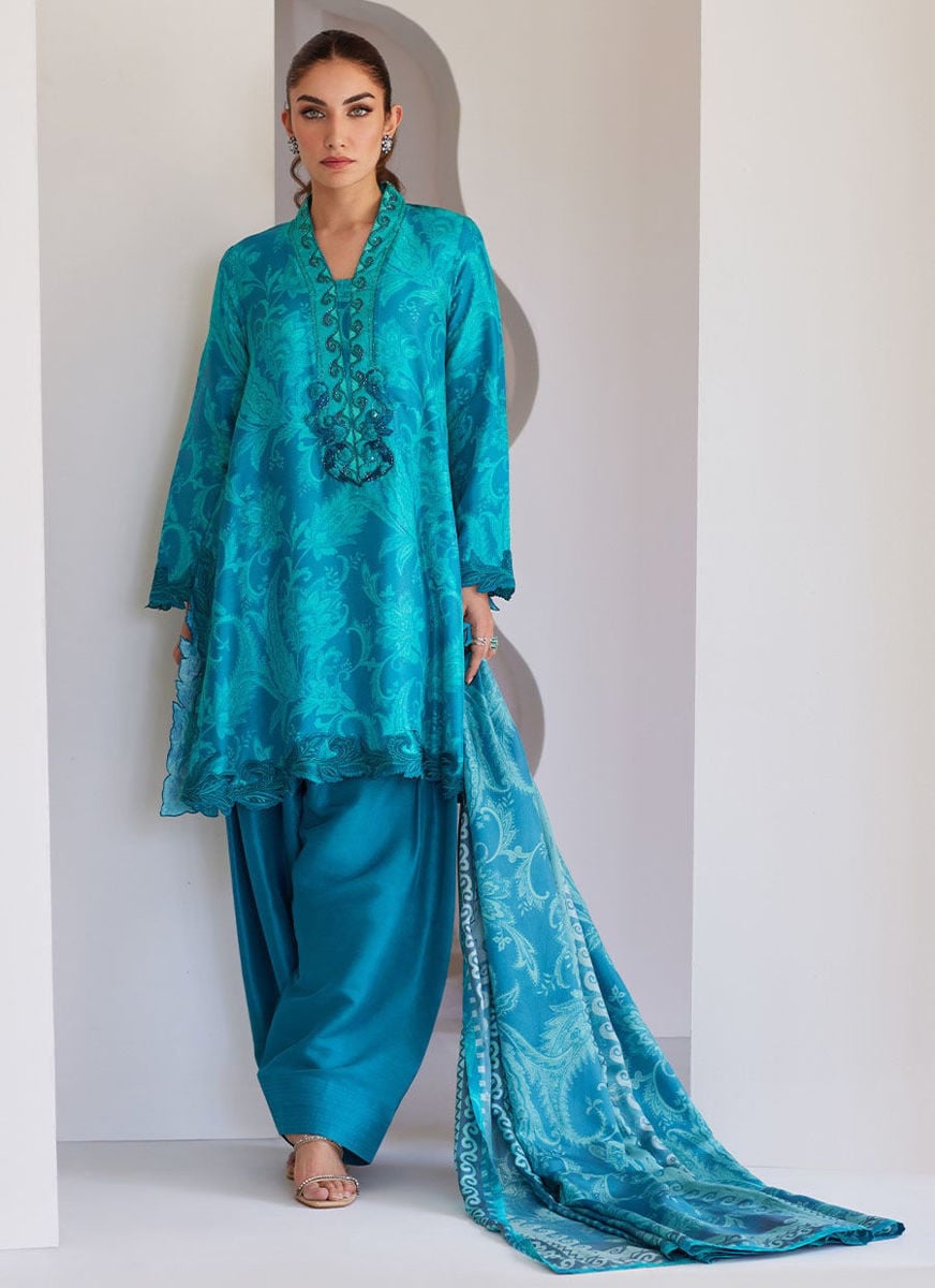 Luna Green Shirt And Dupatta Pants
