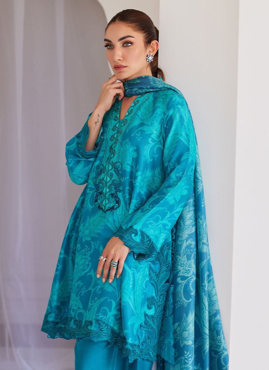 Luna Green Shirt And Dupatta Pants