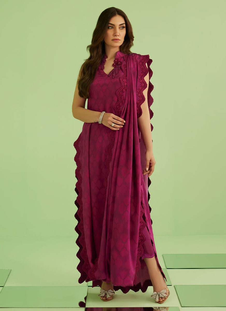 Lilia Long Shirt With Drape Dupatta