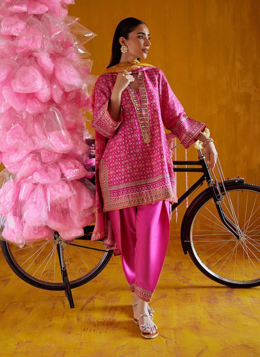 Nazli Hot Pink Shirt And Dupatta