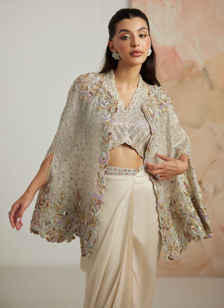 Denise Cape And Pre-Draped Skirt