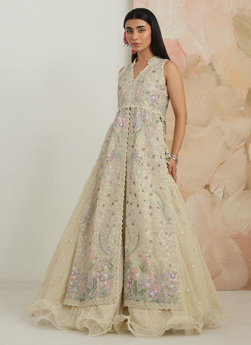 Ambika  Open-Front Jacket And Lehnga