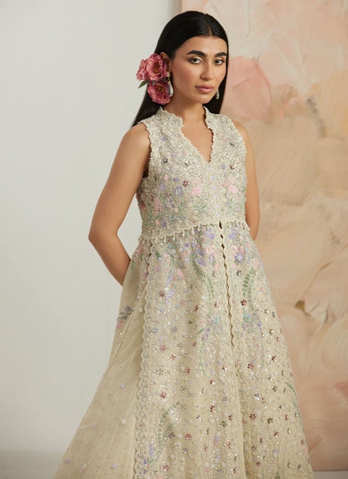 Ambika  Open-Front Jacket And Lehnga