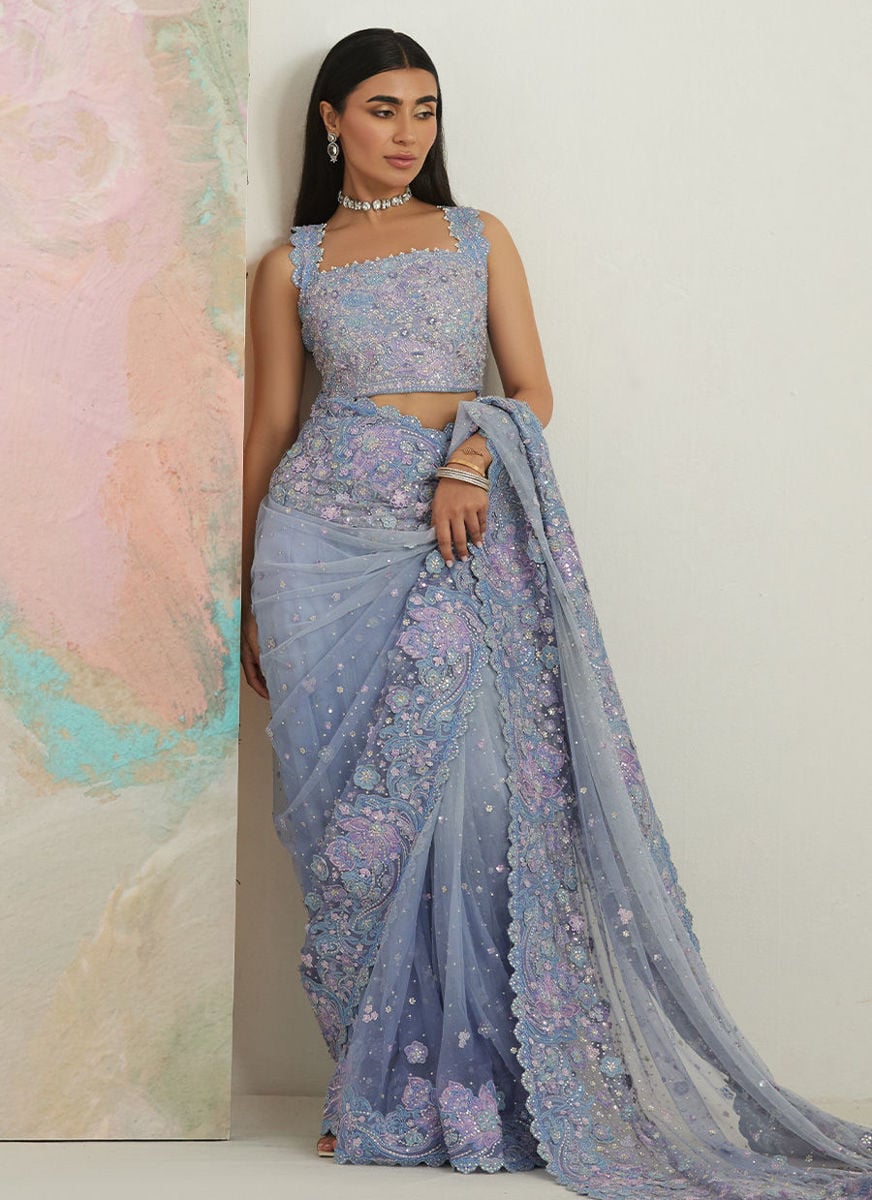 Seraphine Ombré Lavender Saree
