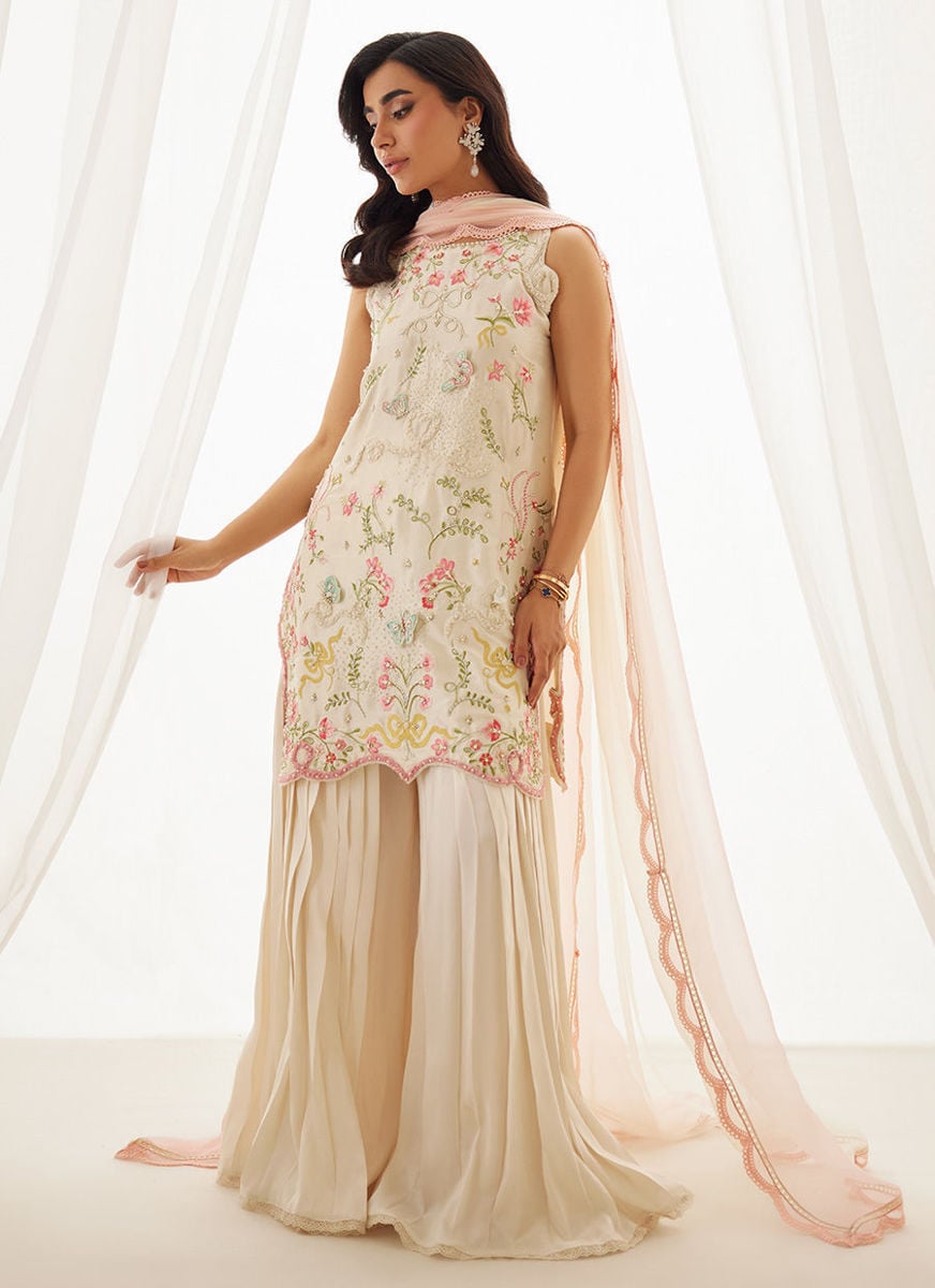 Anouk Ivory Shirt And Dupatta with pants