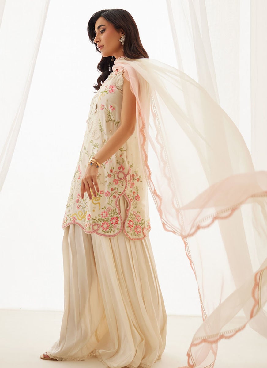 Anouk Ivory Shirt And Dupatta with pants