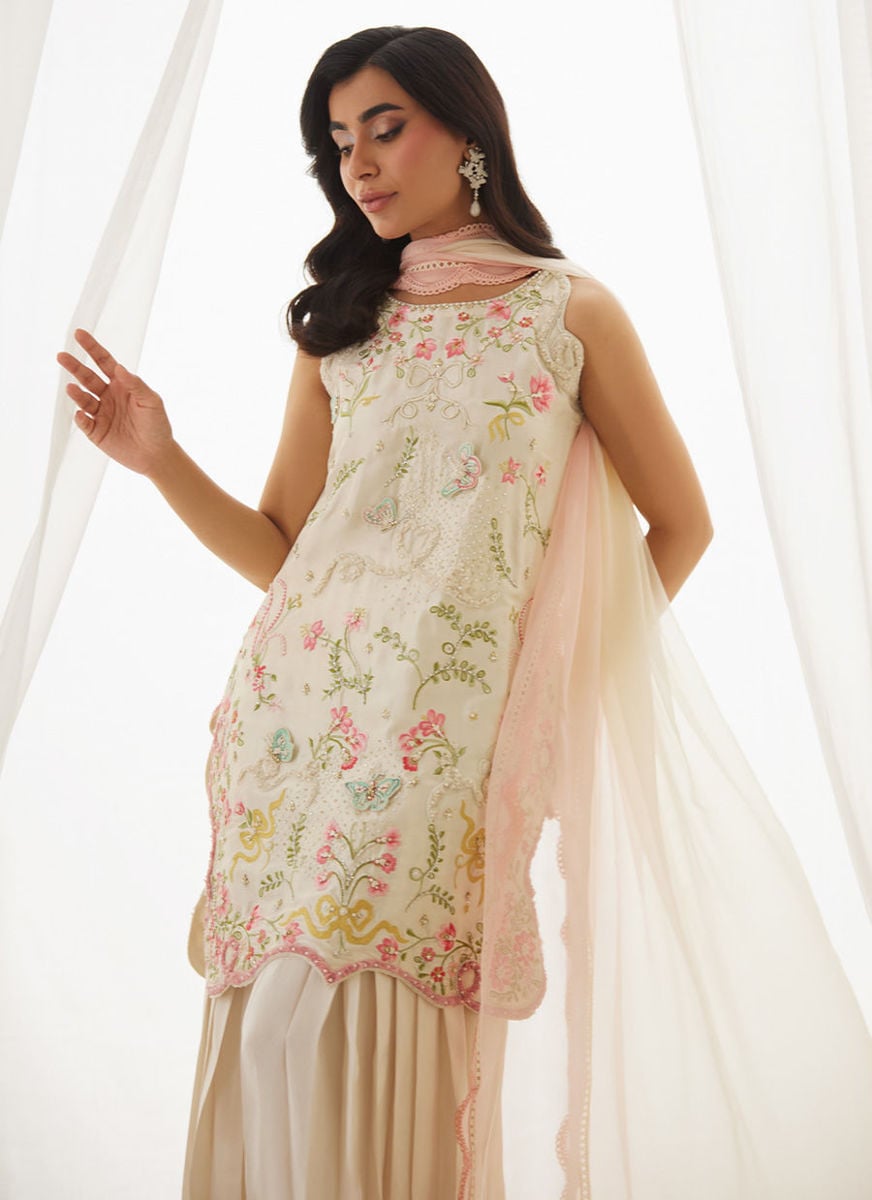 Anouk Ivory Shirt And Dupatta with pants